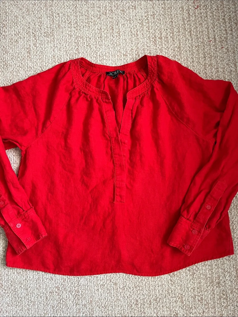 J. Crew Linen Popover Top